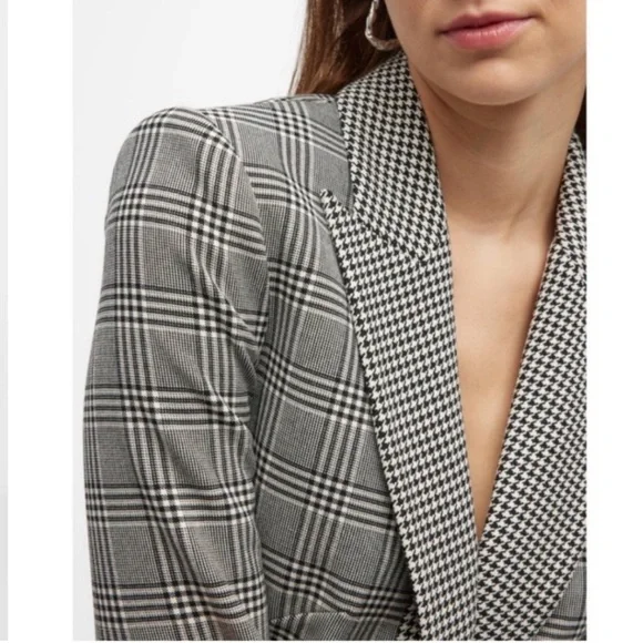 L'AGENCE Chamberlain Plaid & Houndstooth Blazer - Picture 2 of 11